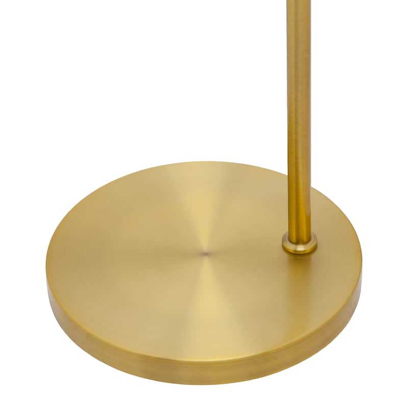 Eliza River of Goods Gold Metal and Fabric Two-Piece Shade 65.25-Inch Floor Lamp - 15.5" x 12" x 65.25"