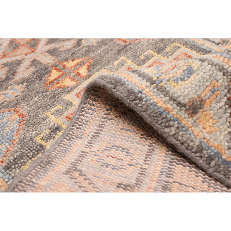 ECARPETGALLERY Hand-knotted Jules Serapi Dark Grey Wool Rug - 2'7 x 9'10