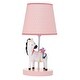 preview thumbnail 1 of 5, Lambs & Ivy Jazzy Jungle Zebra White/Peach Nursery Lamp with Shade & Bulb