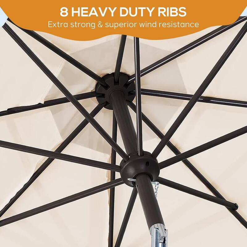 9FT Outdoor Market Patio Umbrella with Push Button Tilt and Crank,Table Umbrella,Swimming Pool Umbrella