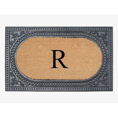 A1HC First Impression Carson Rubber and Coir 24" X 39", Heavy Duty, Easy to Clean Outdoor Monogrammed Doormat