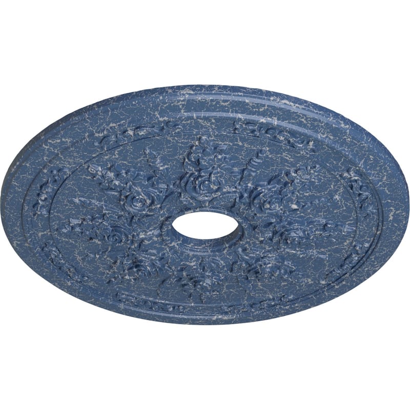 23 5/8"OD x 4"ID x 1 1/2"P Rose and Ribbon Ceiling Medallion