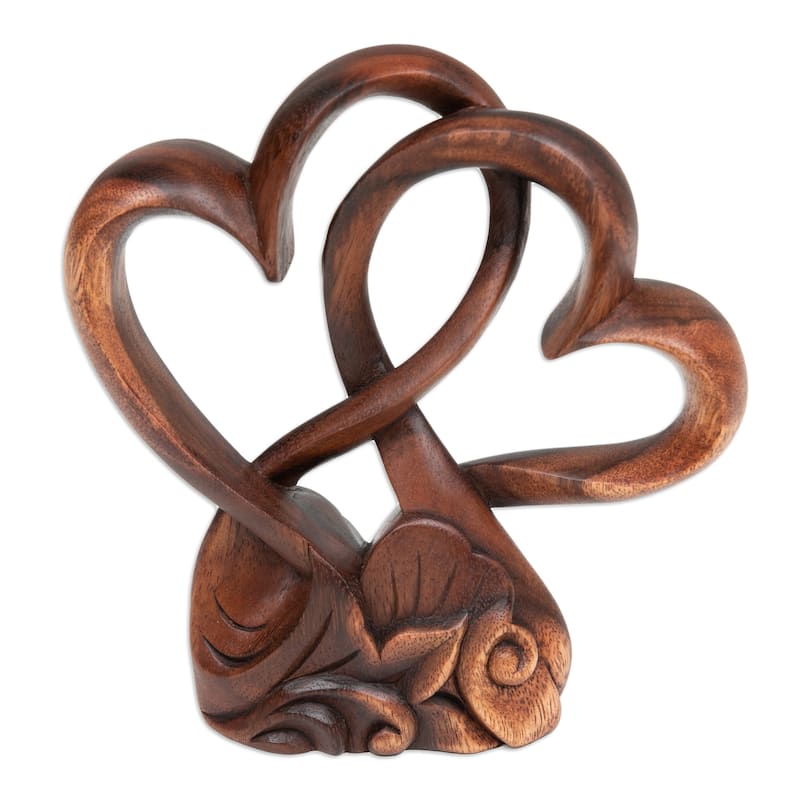 Novica Handmade Beloved Heart Wood Sculpture