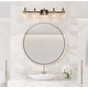 preview thumbnail 17 of 32, Olia Modern Black Gold 3/4/5-Light Bathroom Vanity Light Globe Glass Wall Sconce