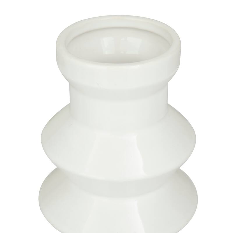 CosmoLiving by Cosmopolitan Minimalist Ceramic Vase with Bubble and Fluted Texture Designs (Set of 3) - White or Black