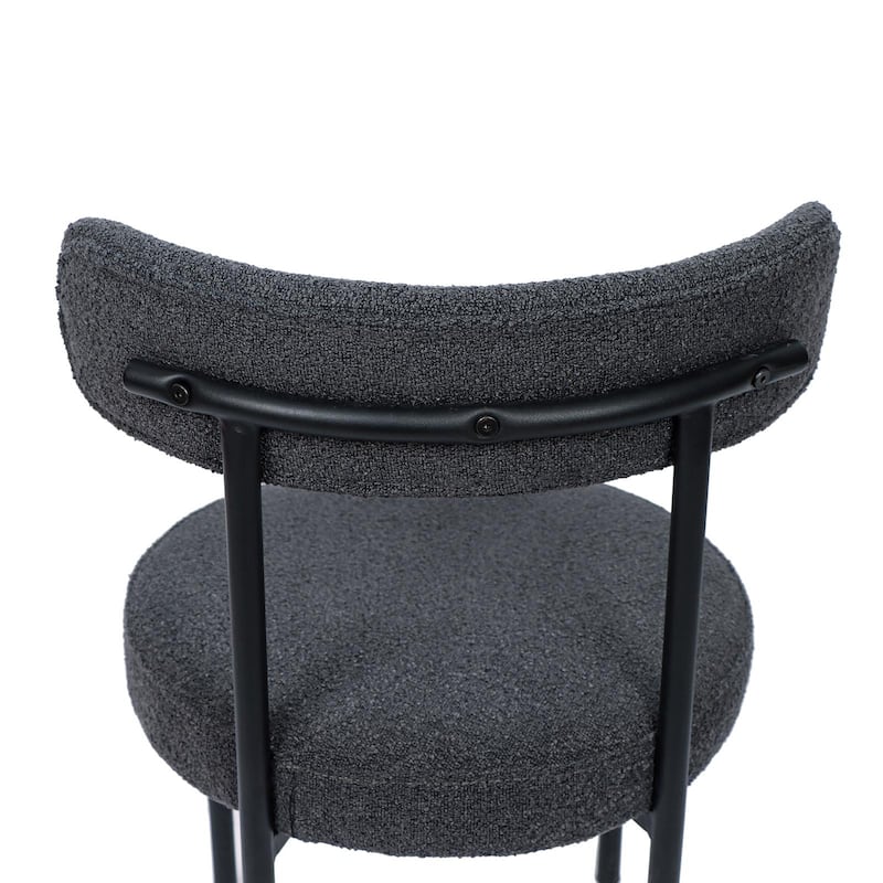 Mid-Century Boucle Dining Chairs - Gray
