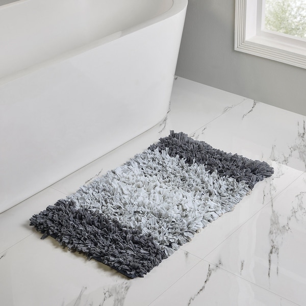 VCNY Home Grey White Ombre Cotton Paper Shag Bath Rug On Sale Bed Bath Beyond 37616928