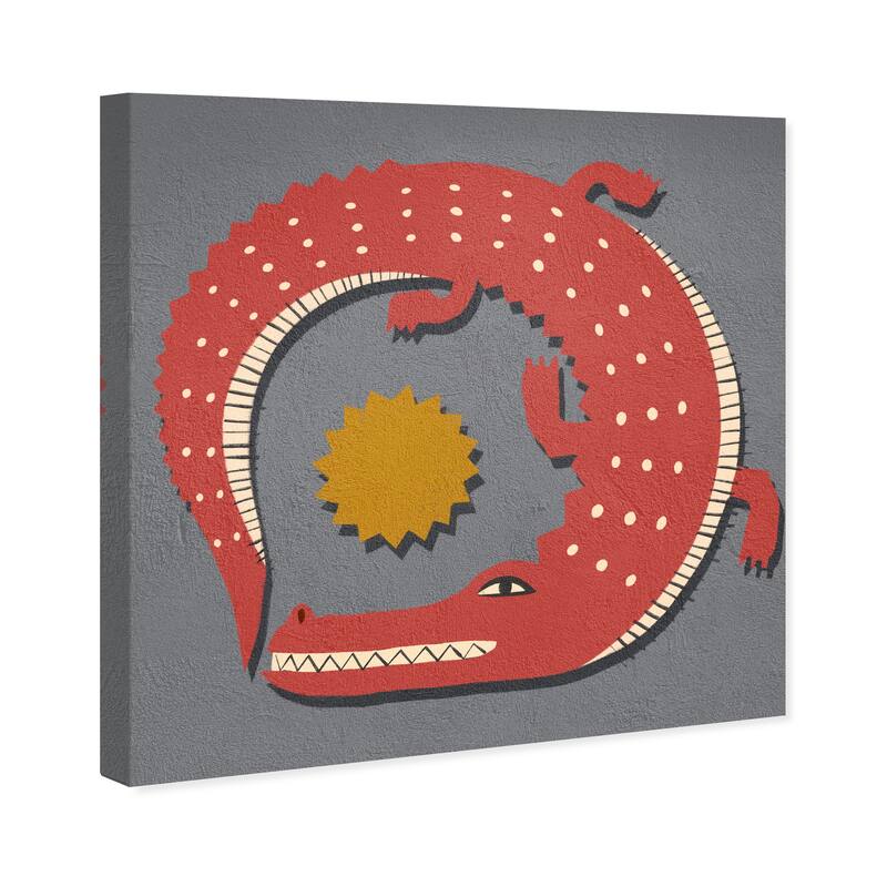 Wynwood Studio Canvas Animals Solar Guardian Orange and Dark Orange Modern & Contemporary Wall Art Canvas Print