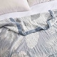 preview thumbnail 7 of 24, 100% Cotton Jacquard Throw Blanket, Paisley Floral Breathable Lightweight Soft Bed Sofa Blanket