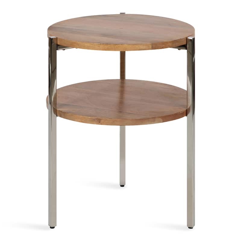 Kate and Laurel Lamaar Round Side Table - 19x19x25 - 19x19x25 - Natural/Silver