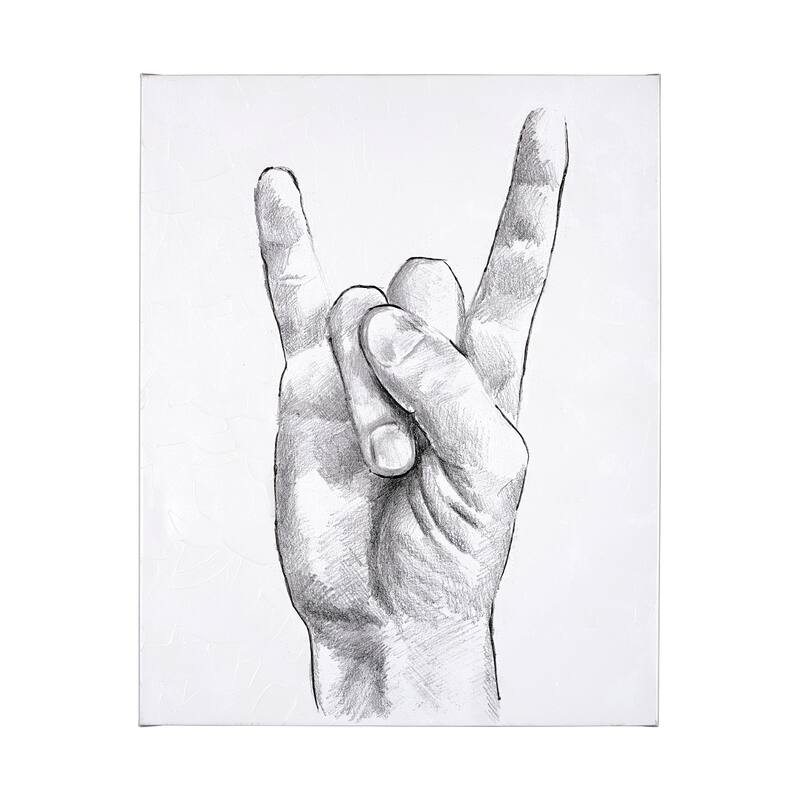 Hand Signs IV (40 x 50) Canvas Art Print - Large