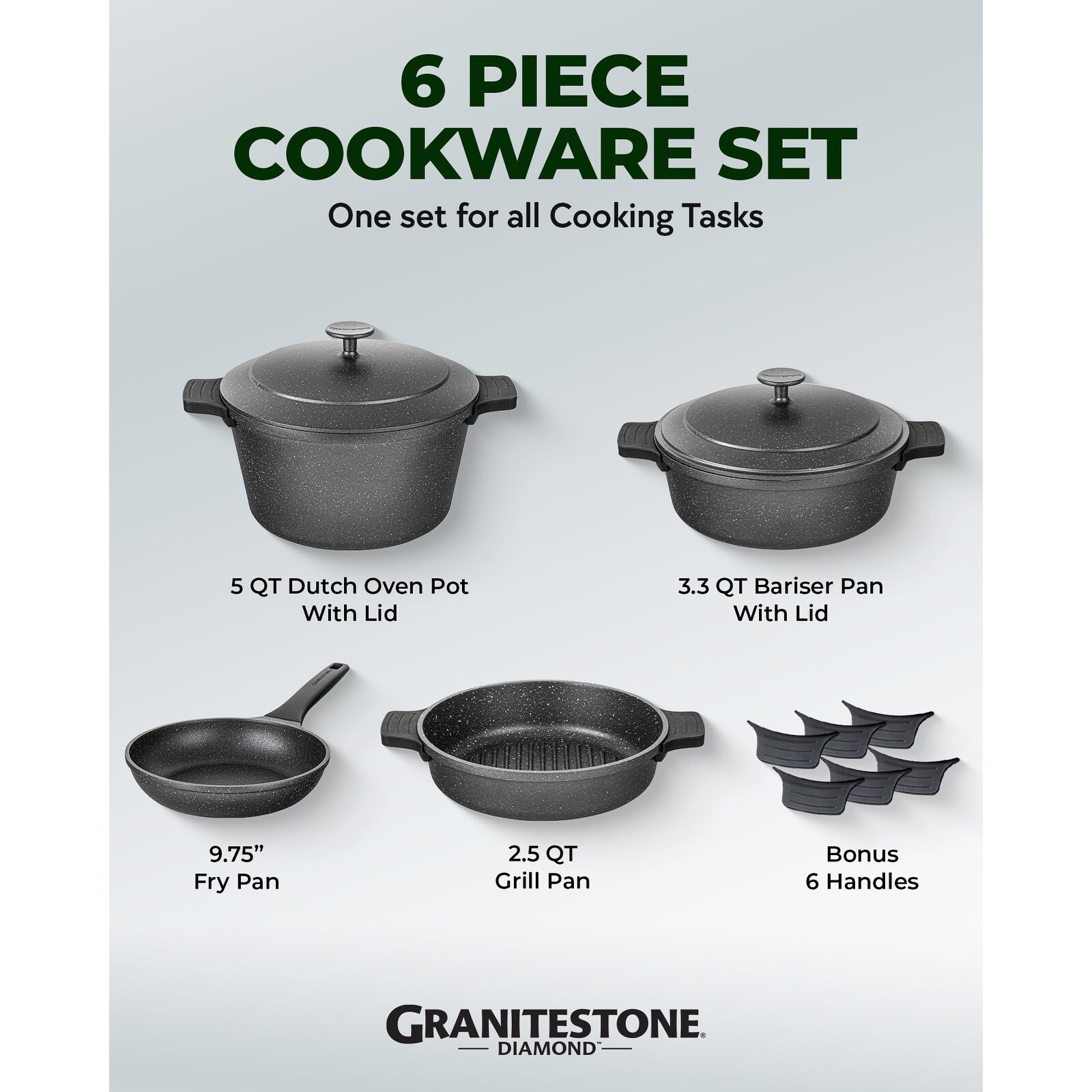 12 Pc Pots and Pans Set Nonstick Kitchen Cookware Sets, Dutch Oven
