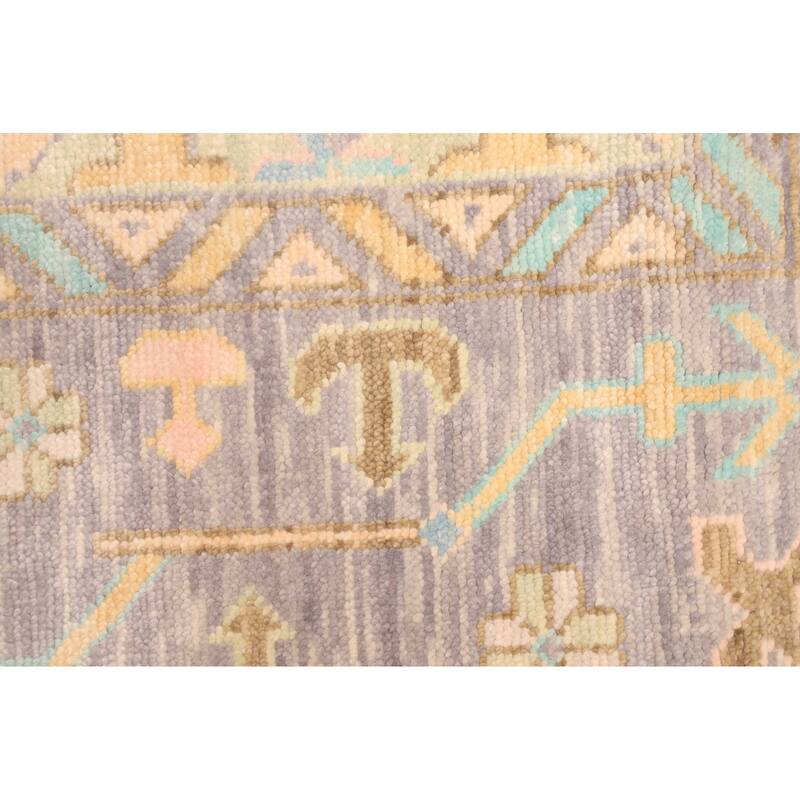 ECARPETGALLERY Hand-knotted Modern Oushak Grey Wool Rug - 10'2 x 13'9