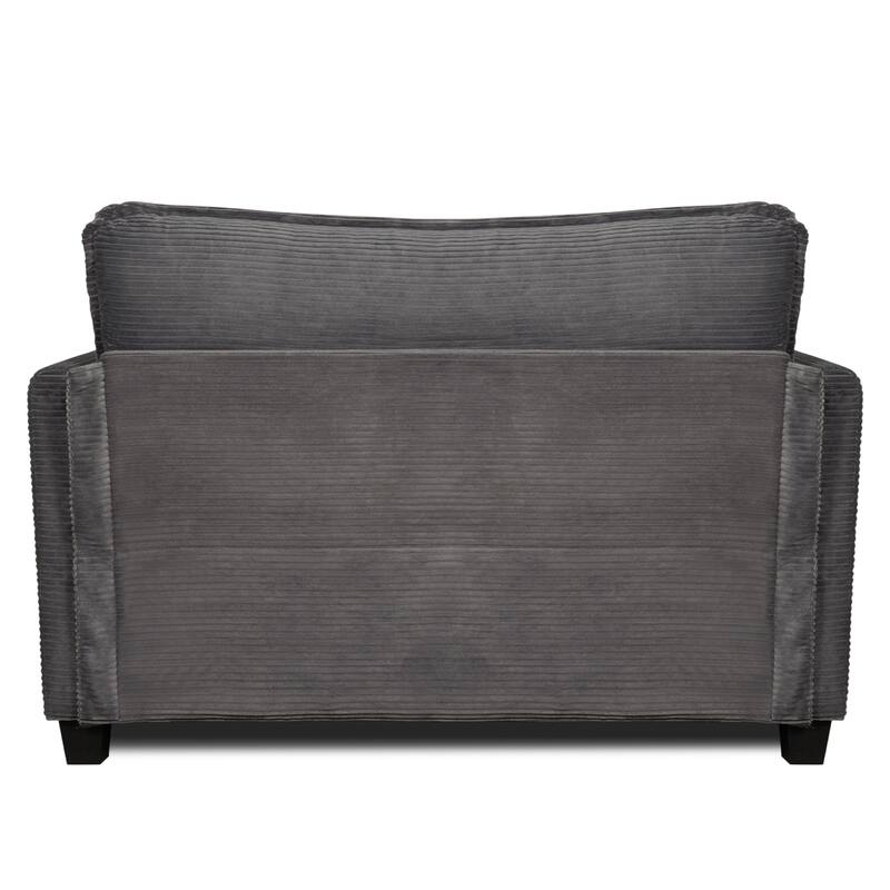 2-in-1 Convertible Corduroy Sofa Bed 51" Small Sofa, 2-Seater Loveseat Sleeper Couch with Side Storage