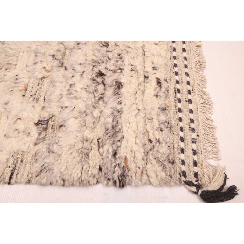 ECARPETGALLERY Hand-knotted Tangier Cream Wool Rug - 5'1 x 8'2