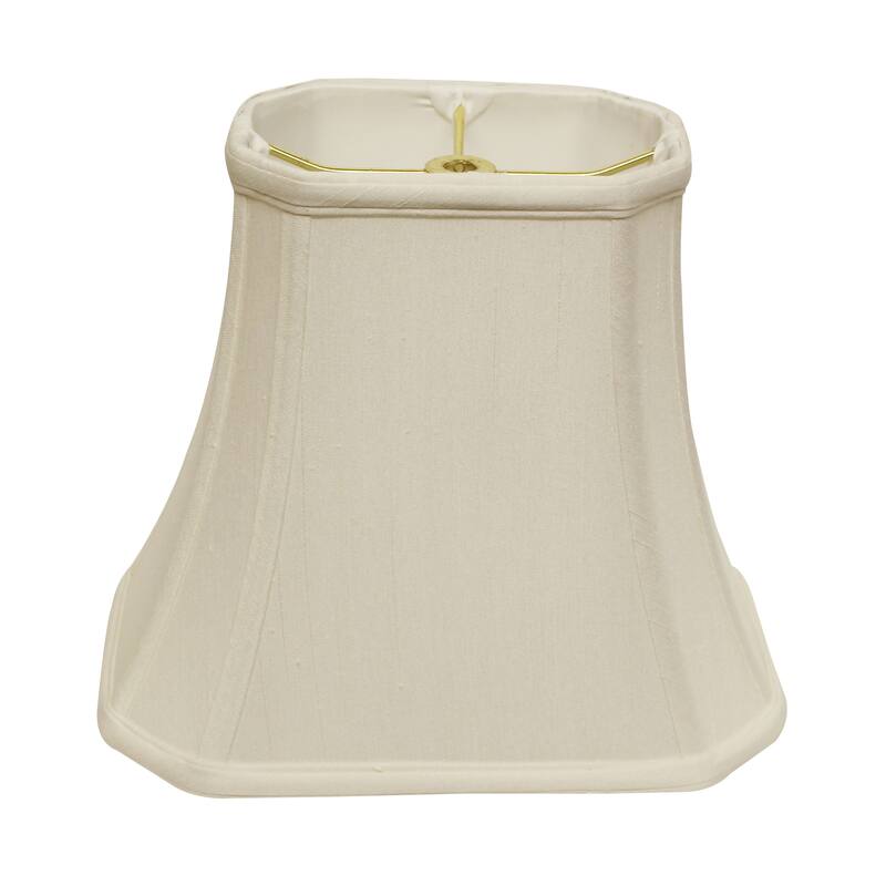 Cut Corner Rectangle Bell Softback Lampshade with Washer Fitter, White - White