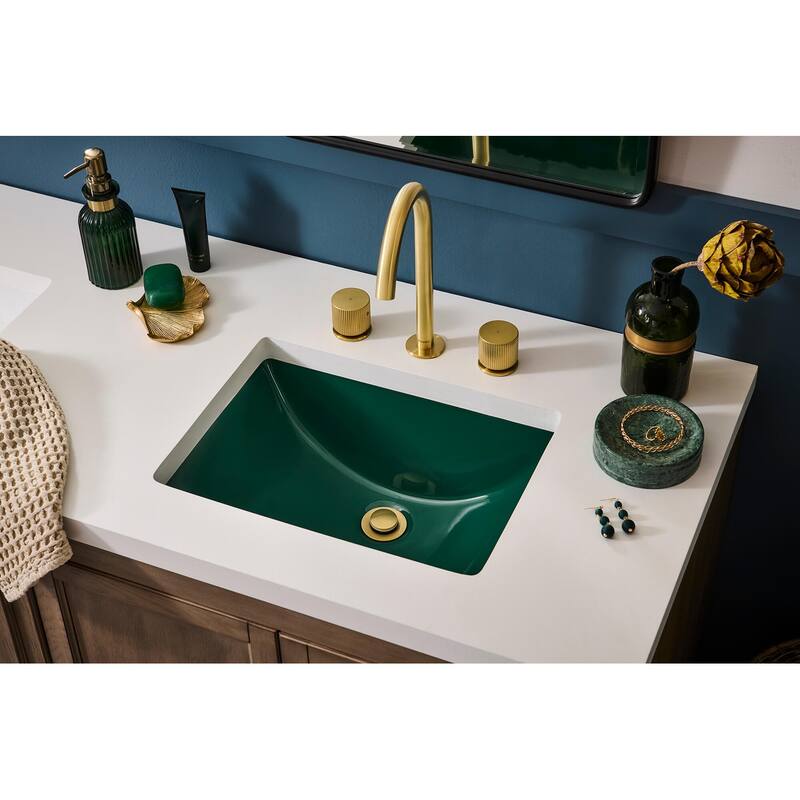 Ruvati 17 x 12 inch Undermount Bathroom Vanity Sink Emerald Green Porcelain Ceramic - RVB0718EG