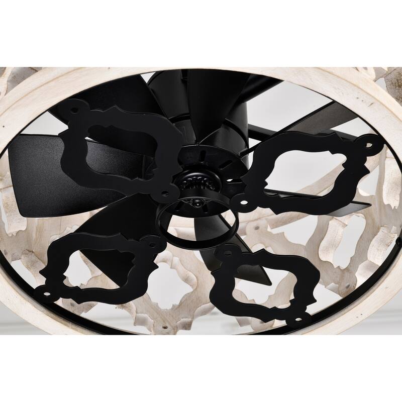 16 Inch Imitation Wood Grain Fandelier