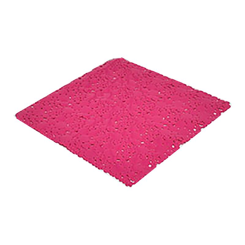 Bubbles Non-Slip Square Shower Mat 20 L X 20 W - Solid Pink
