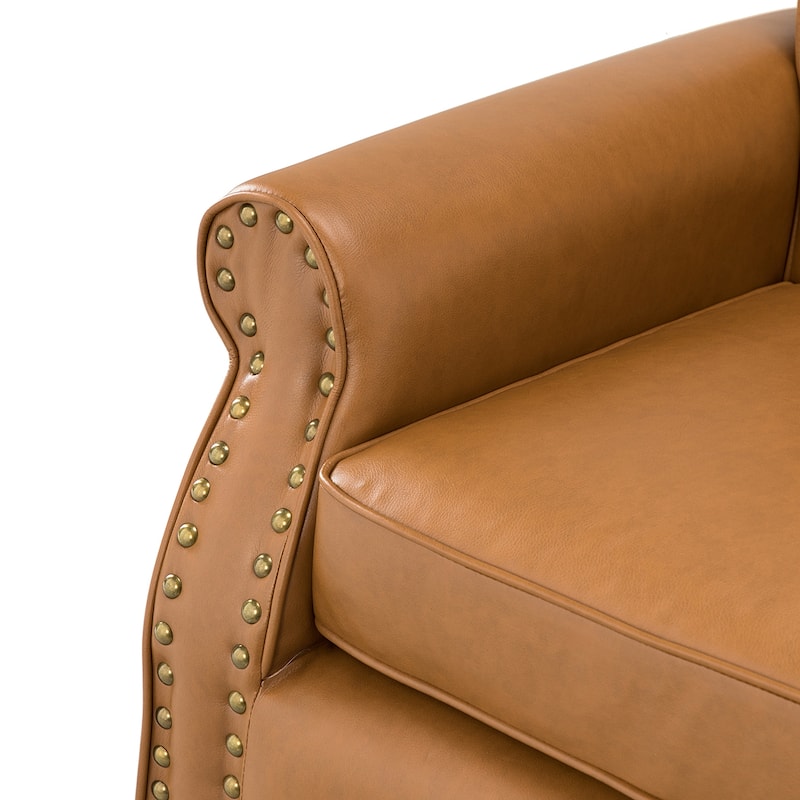 Mycenae Upholstered Accent Armchair with Nailhead Trim Set of 2