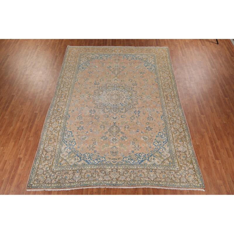 Najafabad Vintage Persian Area Rug Handmade Wool Carpet - 9'6" x 12'11"