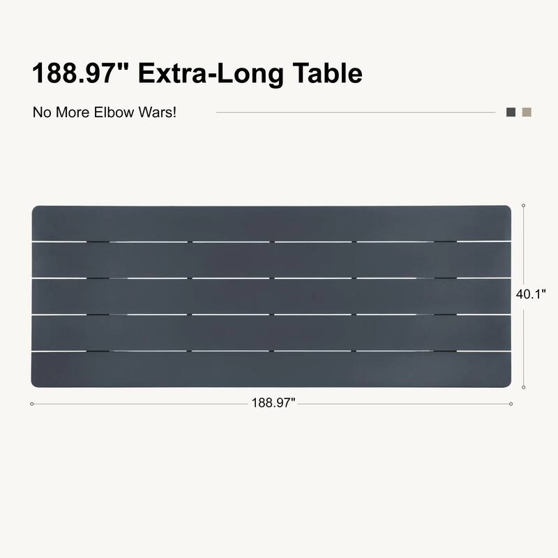 PURPLE LEAF Sanori Patio outdoor Dining Set Modern Large Weather-Resistant Aluminum for Garden Backyard Kitchen