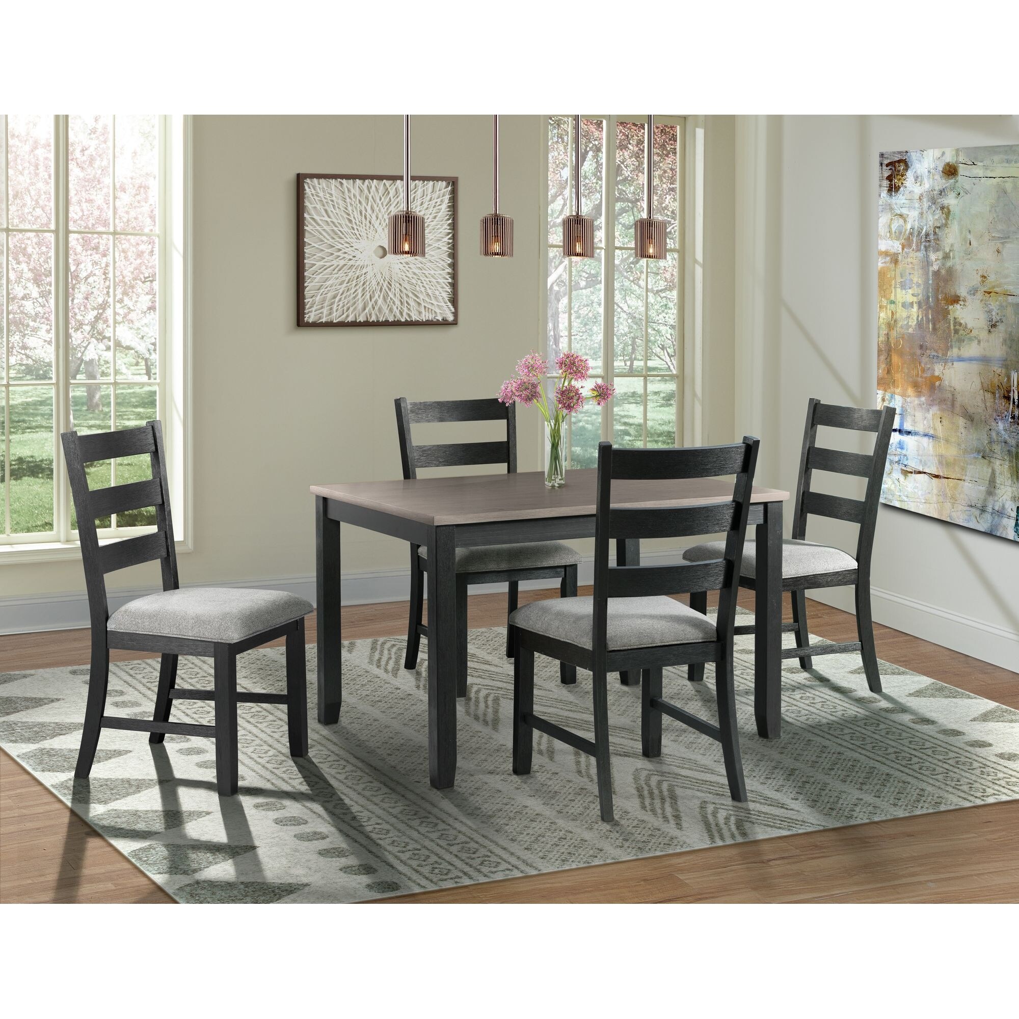 Kona Grey 5 pc. Dining Set 1 Table and 4 Chairs On Sale Bed