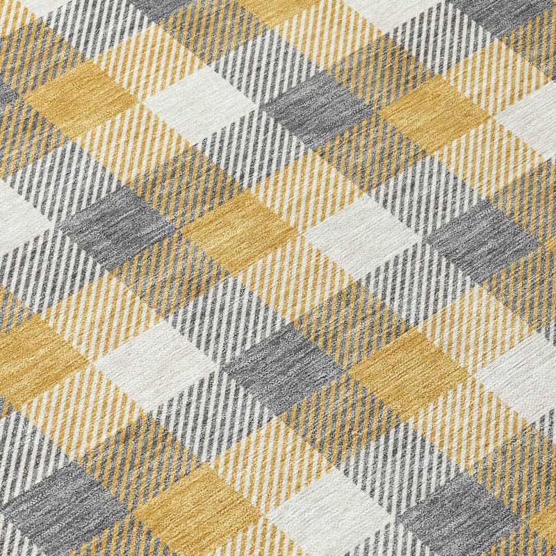 HomeRoots Plaid Transitional Rectangle Outdoor Rug