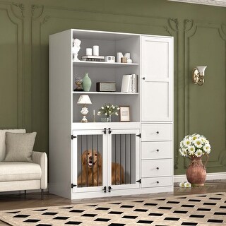 Furniture Style Multi-Function Wood Dog Crate with large storage space ...