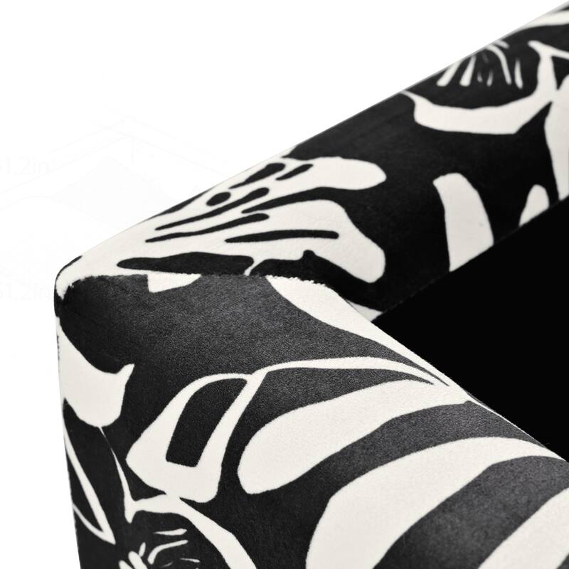Versatile Floral Patterned Ottoman for Home with Hidden Compartment