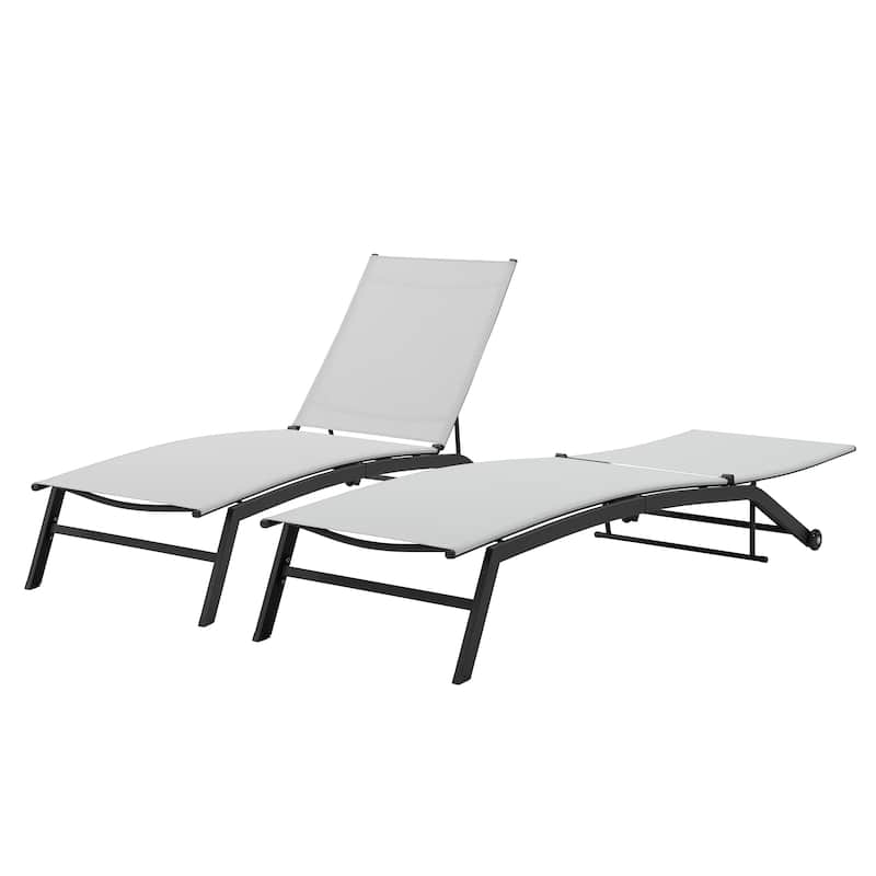 Corvus Antonio Outdoor Contemporary Sling-Fabric Adjustable Chaise Lounge