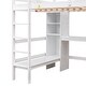 preview thumbnail 15 of 13, White Full Loft Bed with Shelves and Under-bed Desk
