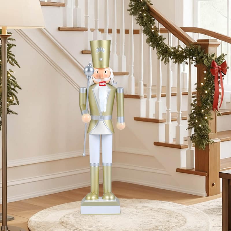 Costway 32.5” Christmas Nutcracker with High Hat & Beautiful Scepter, - See Details