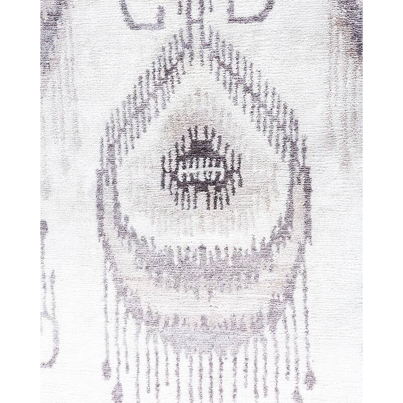 Modern One-of-a-Kind Hand-Knotted Area Rug, Gray - 9' 2" x 11' 9"