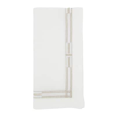 Elegant Edge Embroidered Border Napkin (Set of 4)