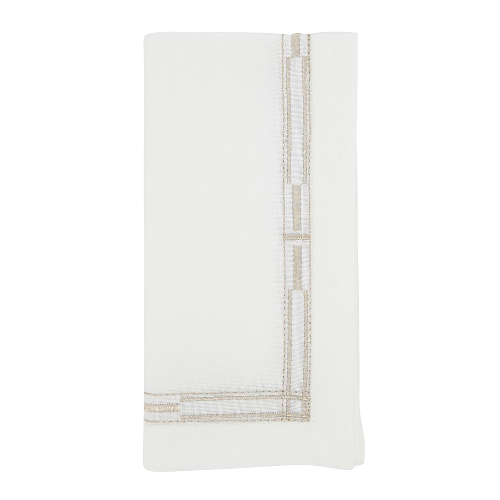 Elegant Edge Embroidered Border Napkin (Set of 4)