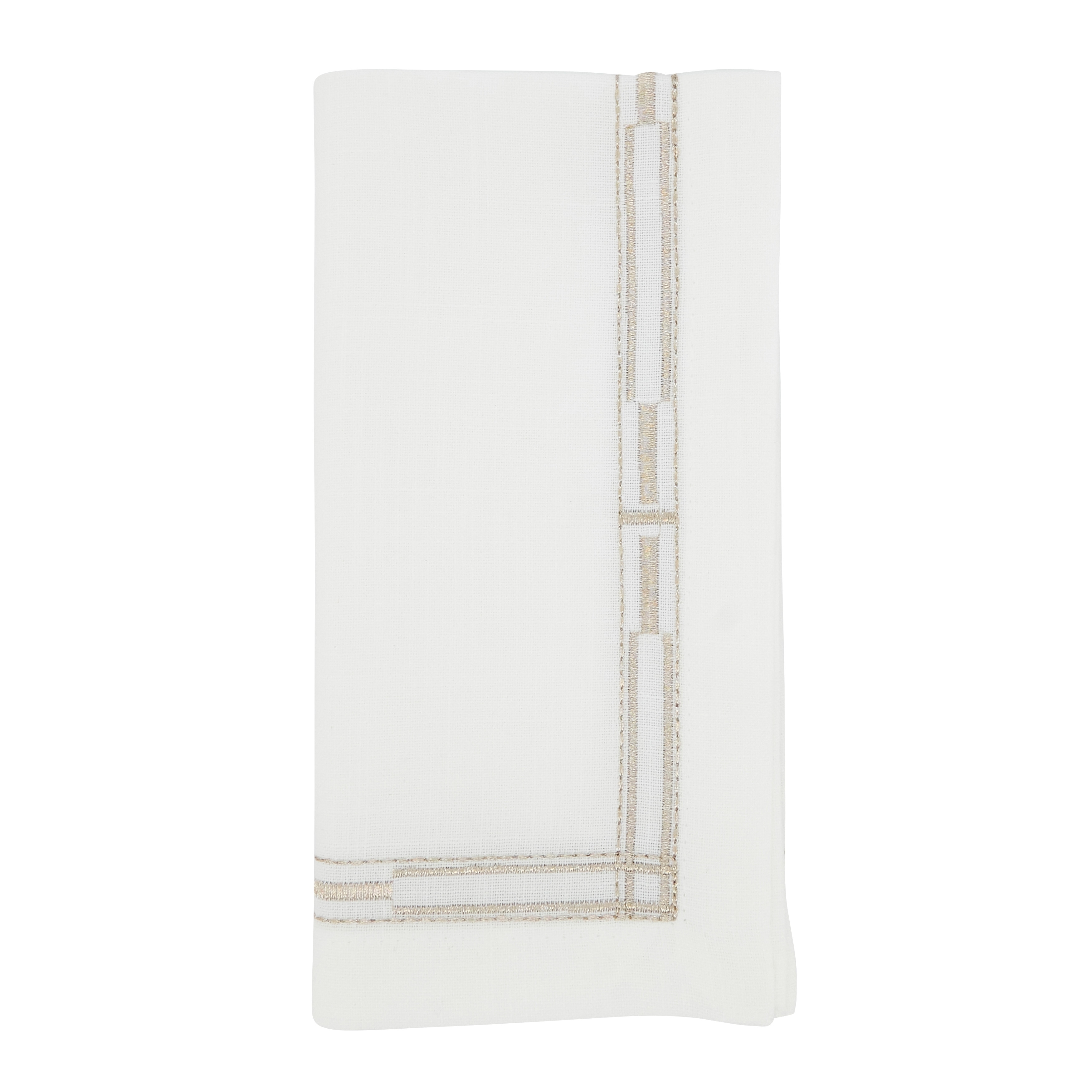 Elegant Edge Embroidered Border Napkin (Set of 4)