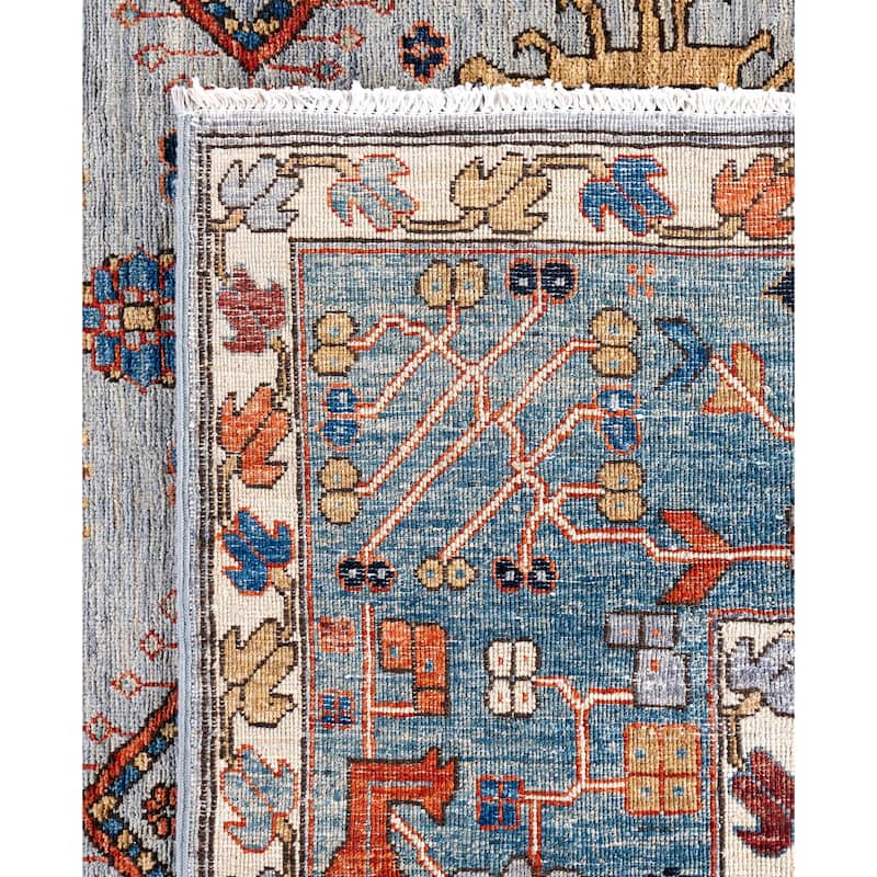 Serapi One-of-a-Kind Hand-Knotted Area Rug - Gray - 9' 0" x 12' 0"