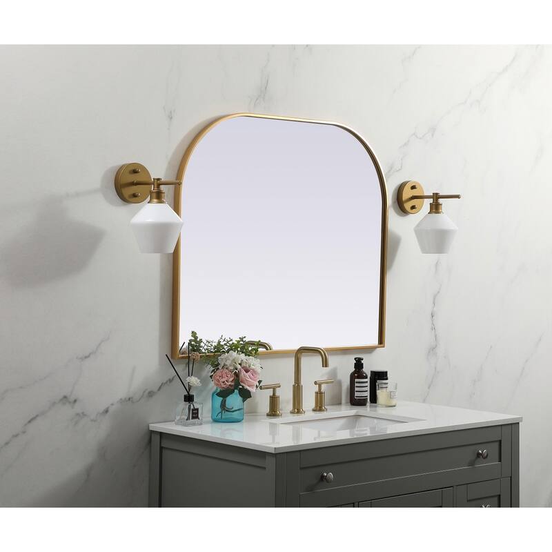 Indigo Home Metal Frame Arch Mirror 36x30 Inch