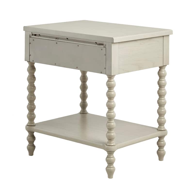 Madison Park Signature Beckett Turned Wood Spindle Nightstand with Drawer & Shelf
