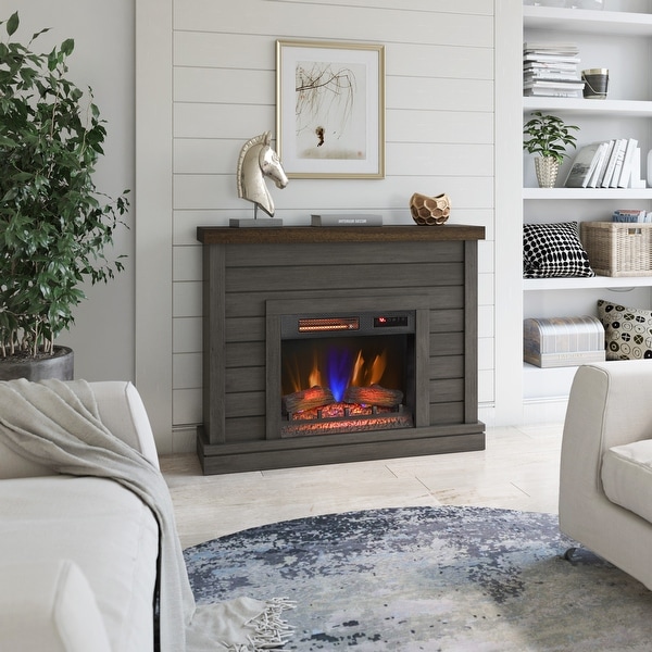 eeee  duraflame® Shiplap Wall Mantel Electric Fireplace - On Sale - Bed