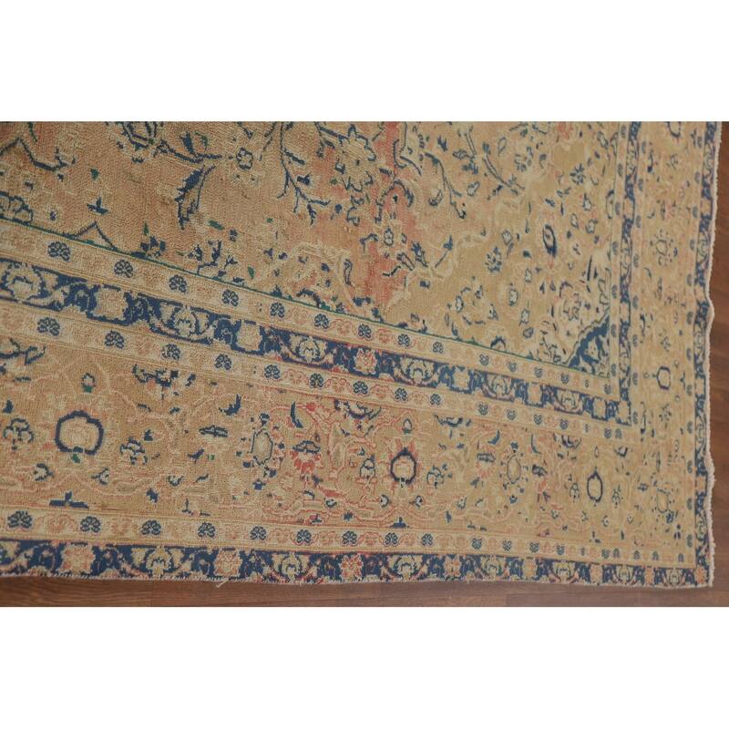 Hand Knotted Oriental 100% Wool Carpet Traditional Floral Pink Kashan Area Rug - 11' 11'' X 10' 1''