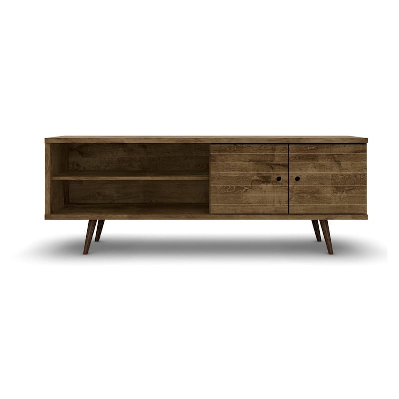 Manhattan Comfort Sortland Wooden Modern Media Cabinet Console - Rustic Brown