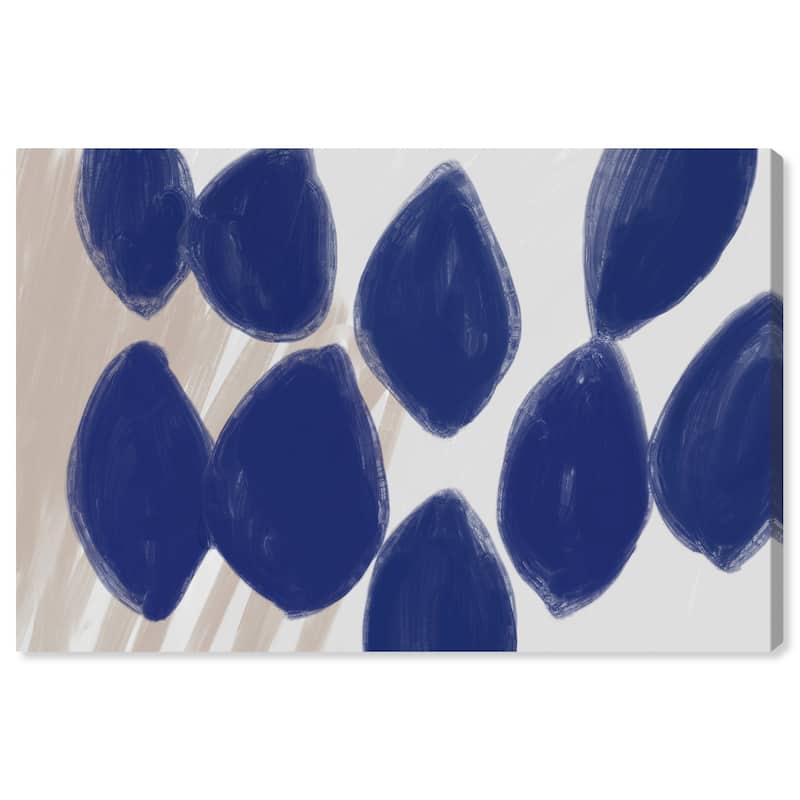Wynwood Studio Canvas Abstract Blue Treasured Leaves Blue and Dark Blue Modern & Contemporary Wall Art Canvas Print - 20 x 30