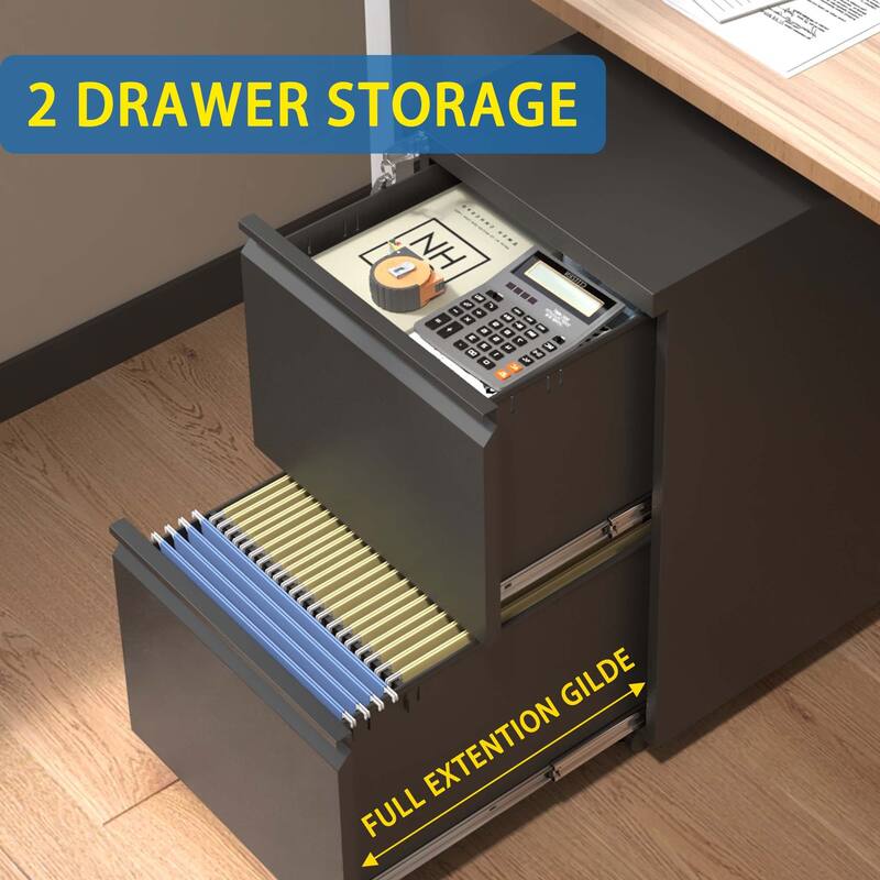 2 Drawer Metal Mobile File Cabinet