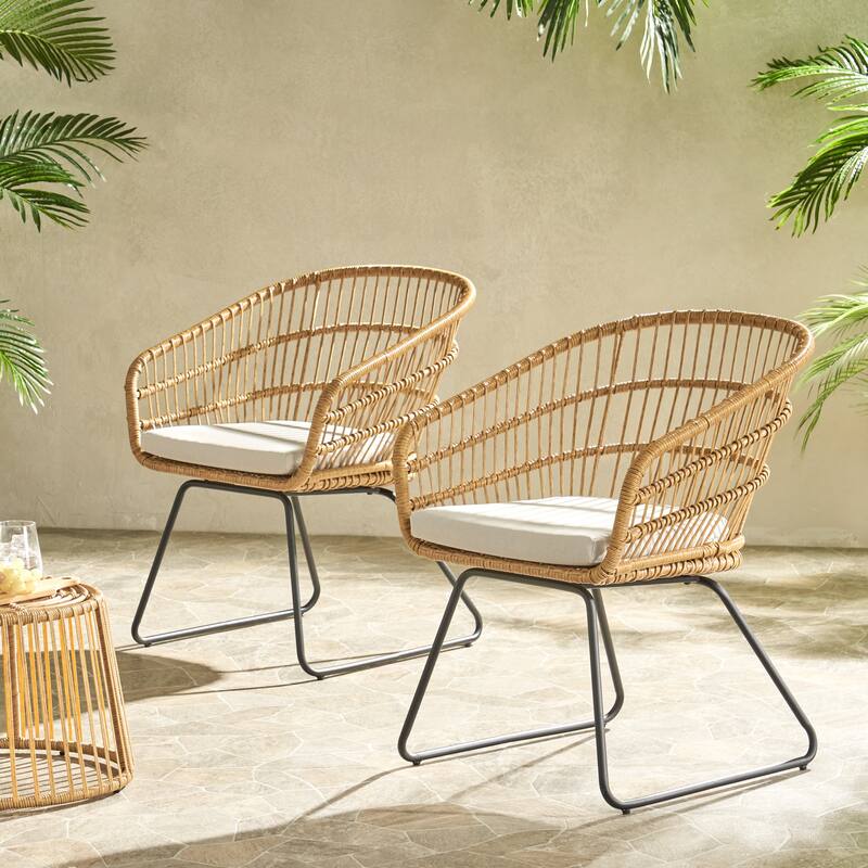 Outdoor Dining Chair Set of 2 - Light Brown