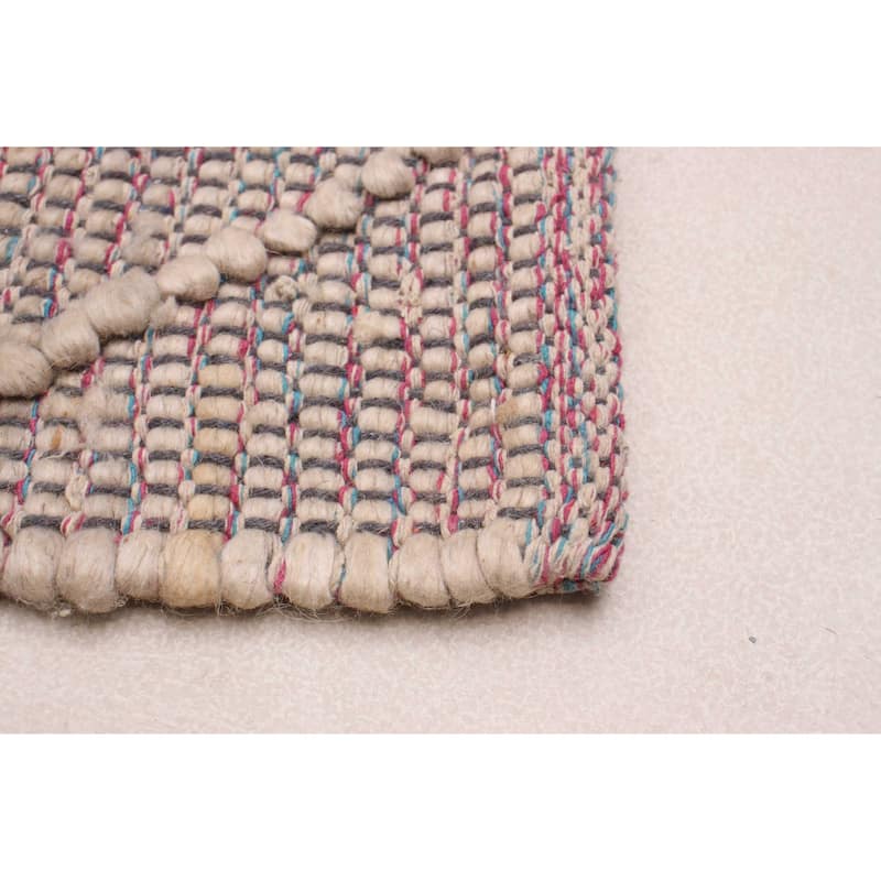 ECARPETGALLERY Braid weave Sienna Pink Wool Rug - 6'0 x 9'4
