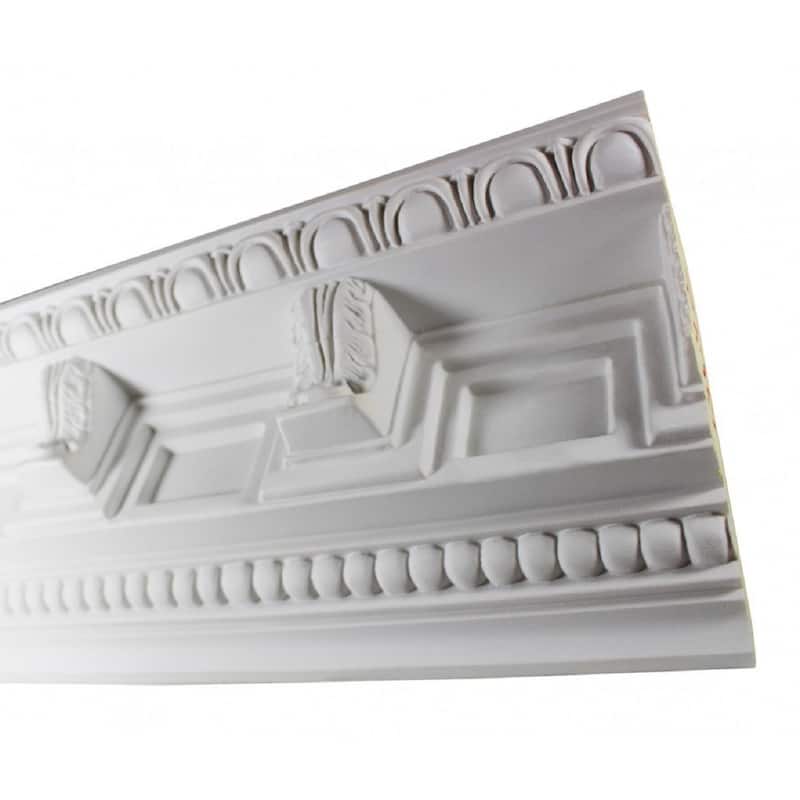 Crown Ceiling Molding High Density White Urethane Foam 76 7/8" Greco-Roman Design Prime-Finished Renovators Supply