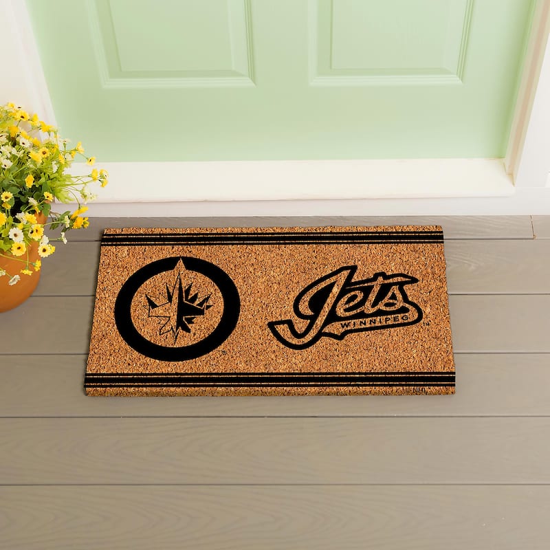 Winnipeg Jets Monochrome Indoor/Outdoor Coir Door Mat - 28" x 16"