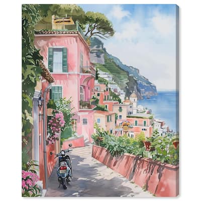 Lush Coastal Villa Canvas by Art Remedy, Gallery Wrapped